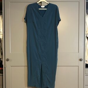 Universal Standard for JCrew Teal Cupro Midi Dress